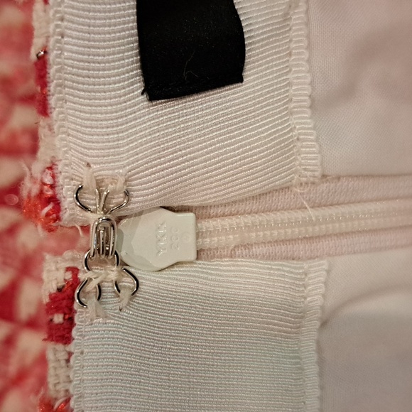 Ann Taylor Red/Pink Fringe Tweed A-line Skirt - Picture 8 of 11